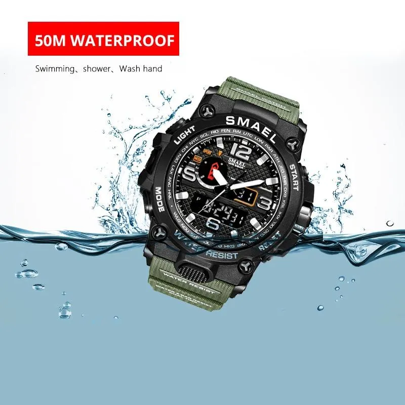 Military 50m Waterproof Sports Digital Watch