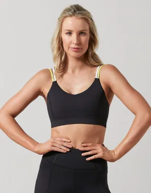 Mineral Sports Bra in Black & Yellow
