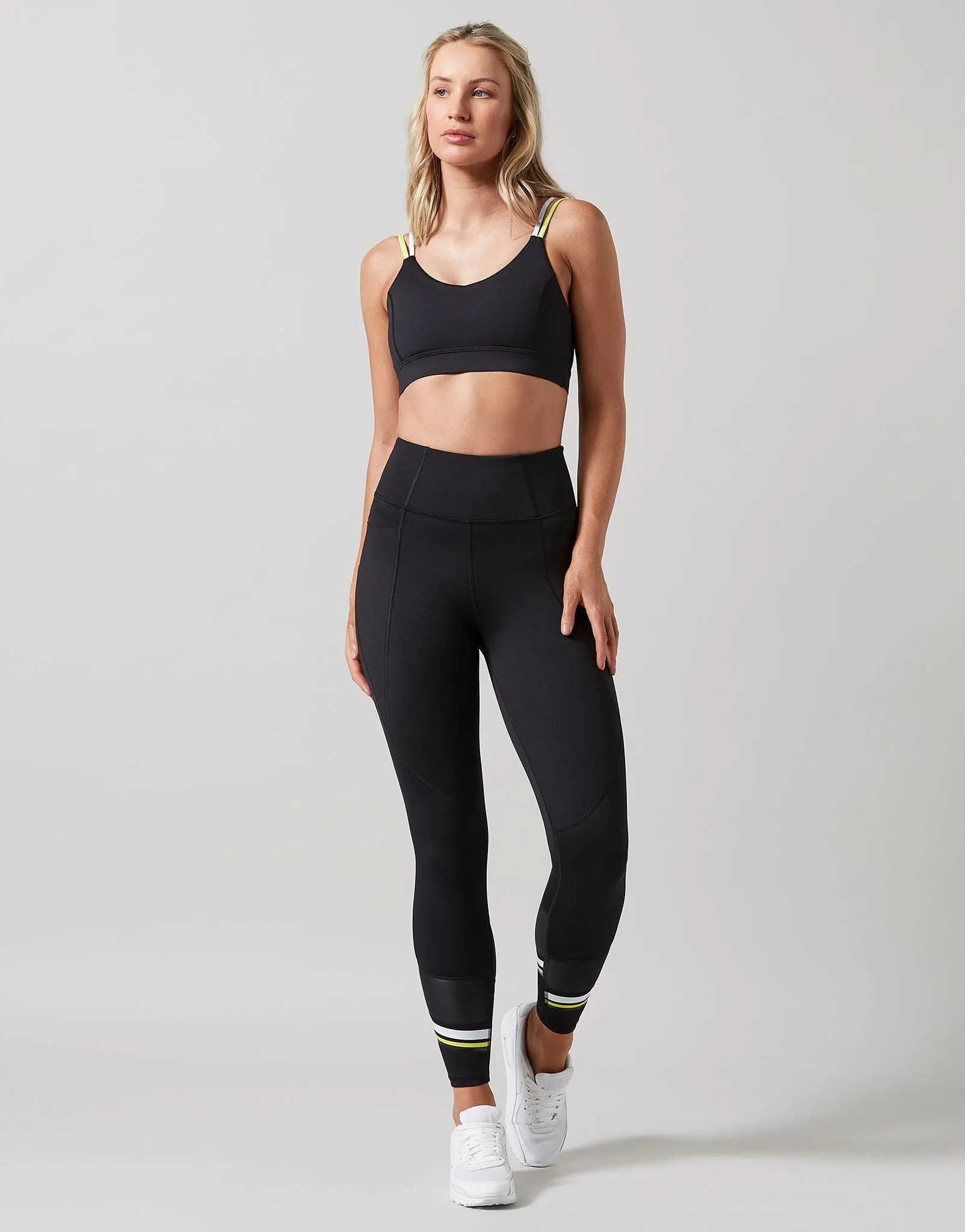 Mineral Sports Bra in Black & Yellow