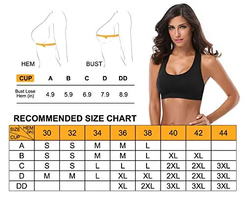 MIRITY Women Racerback Sports Bras - High Impact Workout Gym Activewear Bra, Darkgrey, X-Large