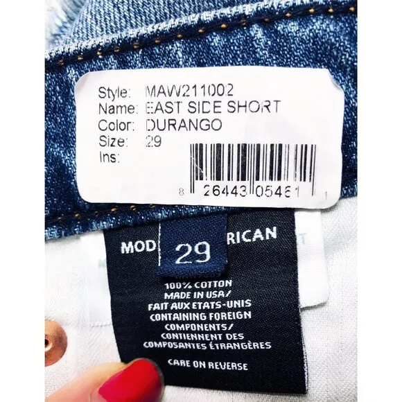 Modern American Womens High Rise Distressed Button Fly Jean Shorts Sz 29 NWT