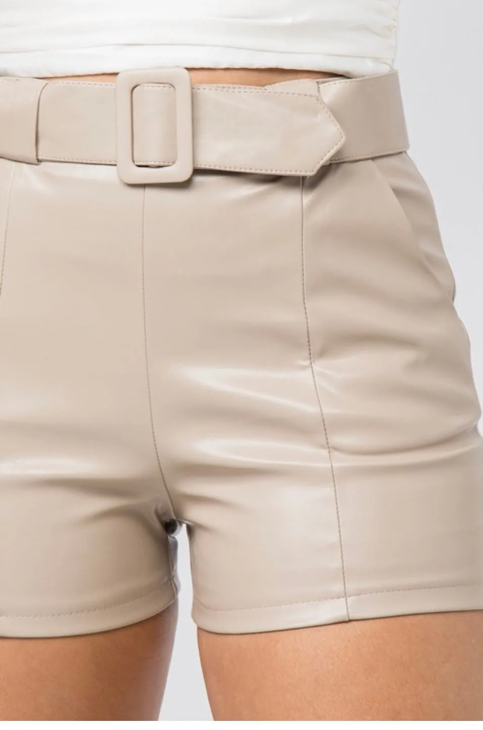 Monica Black Leather Shorts