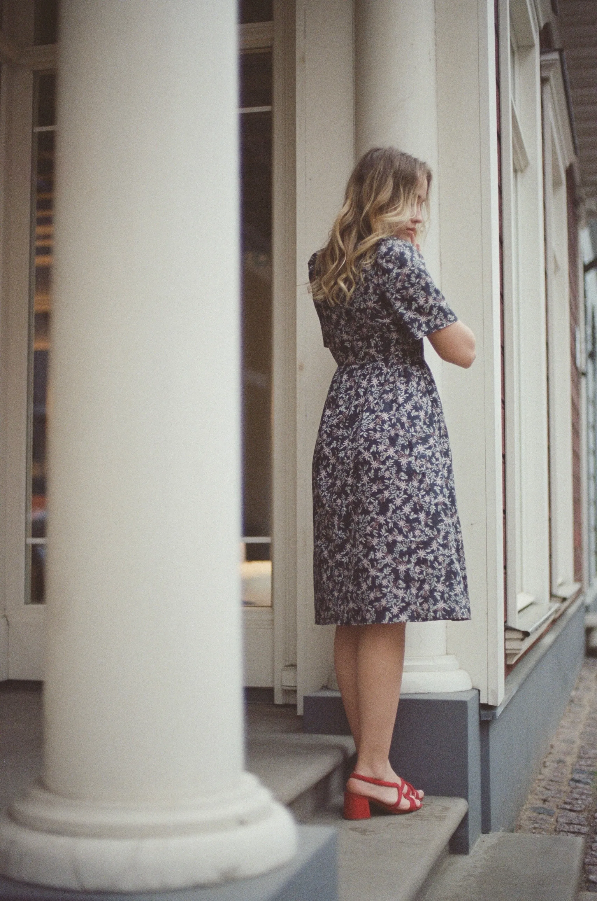 Naomi High Neck Dress / Lightweight Cotton