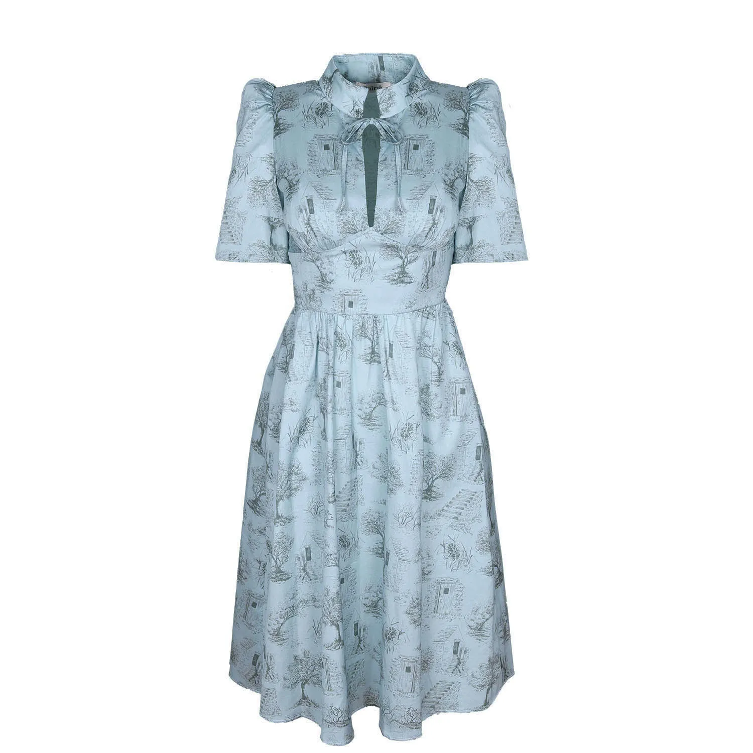 Naomi High Neck Dress / Lightweight Cotton