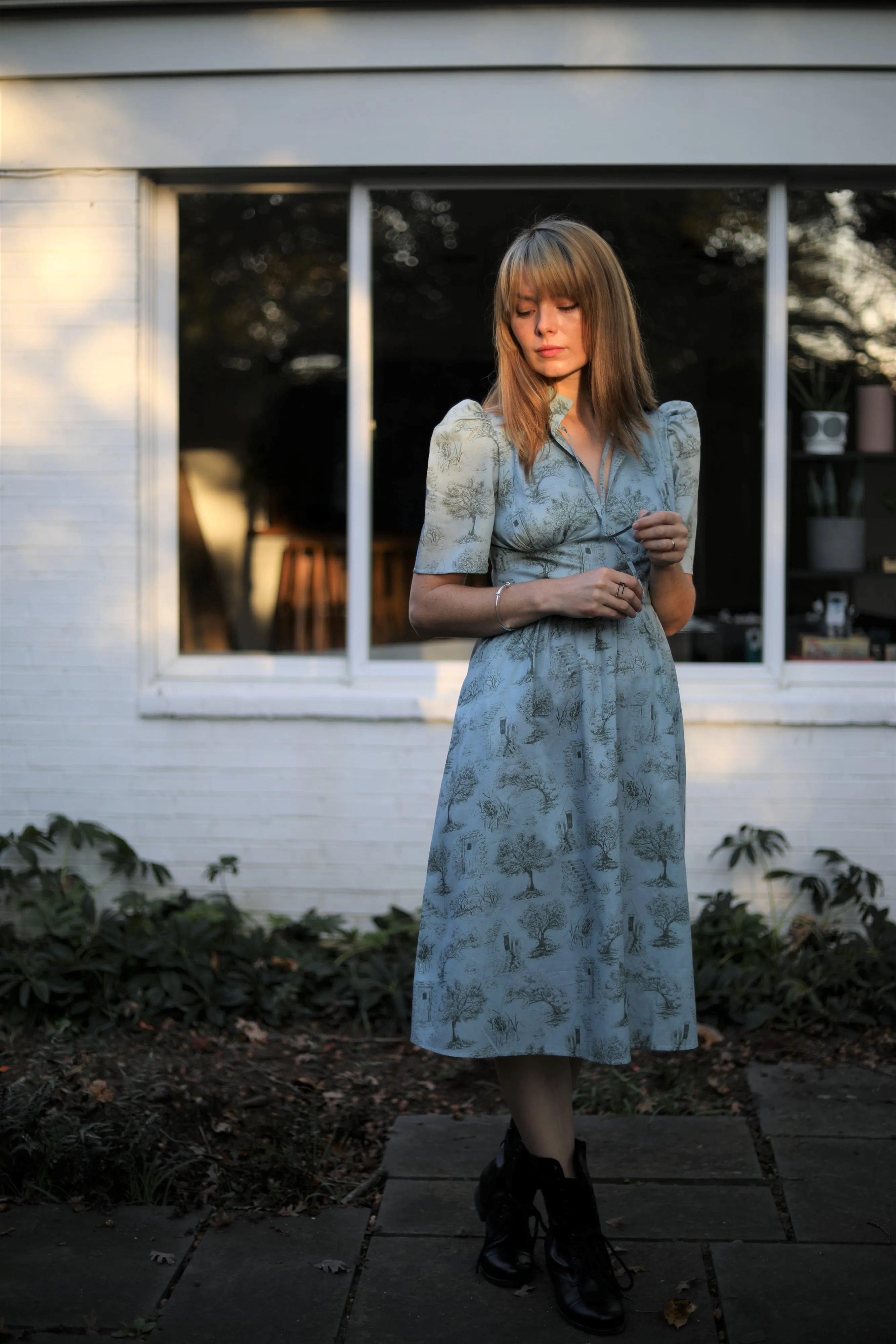 Naomi High Neck Dress / Lightweight Cotton