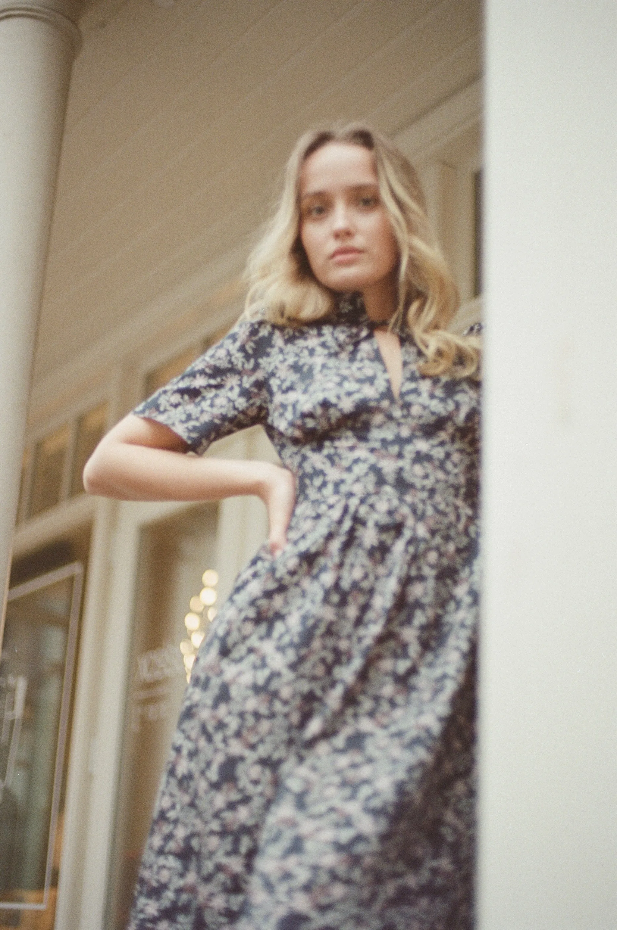 Naomi High Neck Dress / Lightweight Cotton
