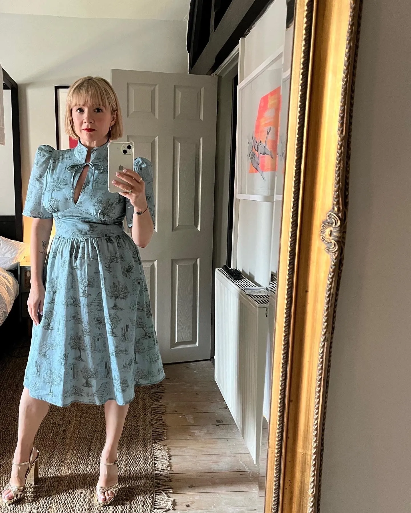 Naomi High Neck Dress / Lightweight Cotton