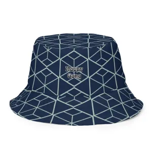 Nappy Gang Blue Geometric Reversible bucket hat