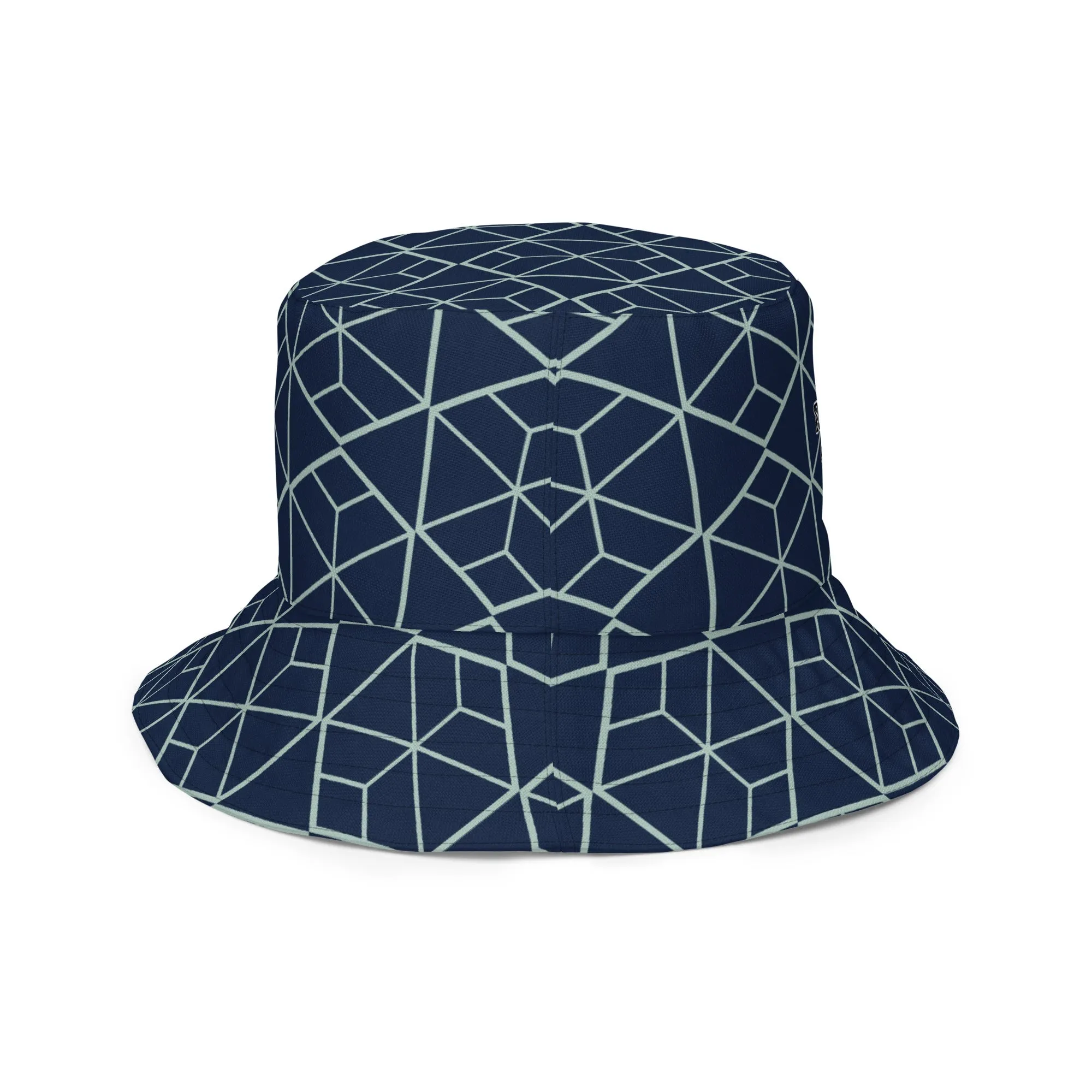 Nappy Gang Blue Geometric Reversible bucket hat