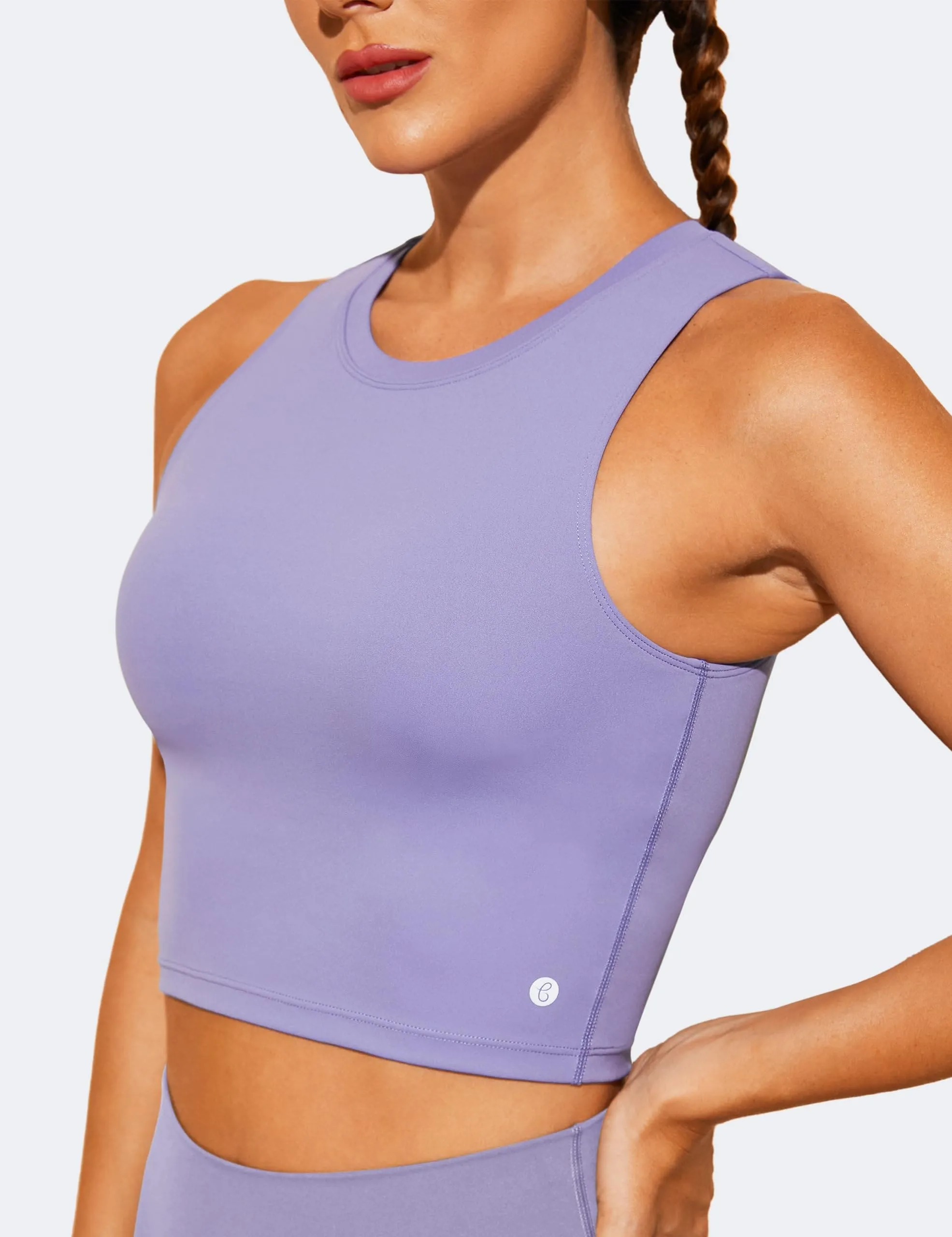 Natural Feelings Nudi Sports Bras for Women Removable Padded Yoga Tank Tops Sleeveless Fitness Workout Crop Tops
