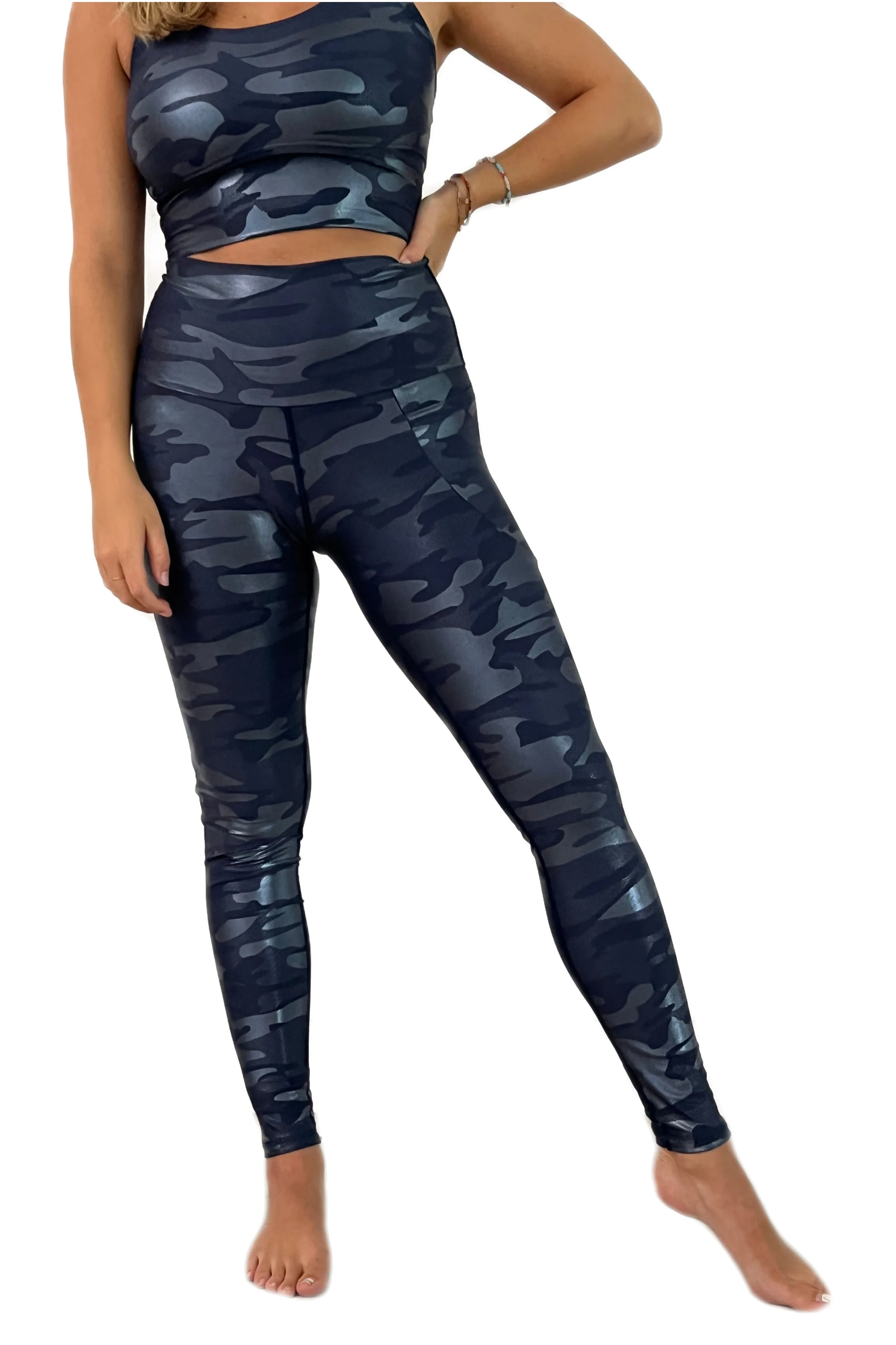 Navy Camo Bra Crop