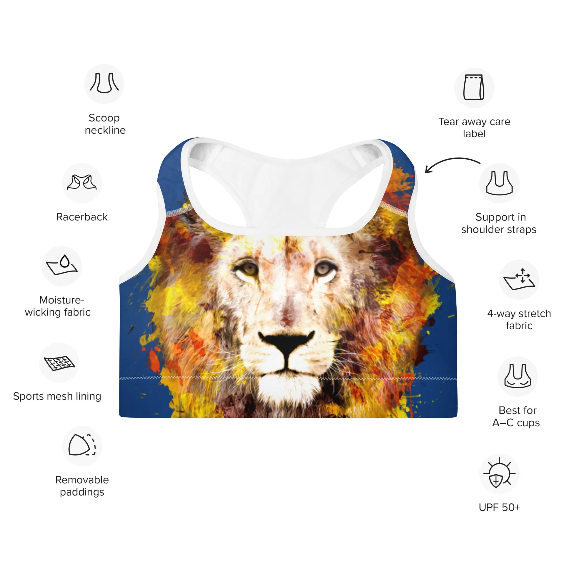 Navy/Lion Sports Bra