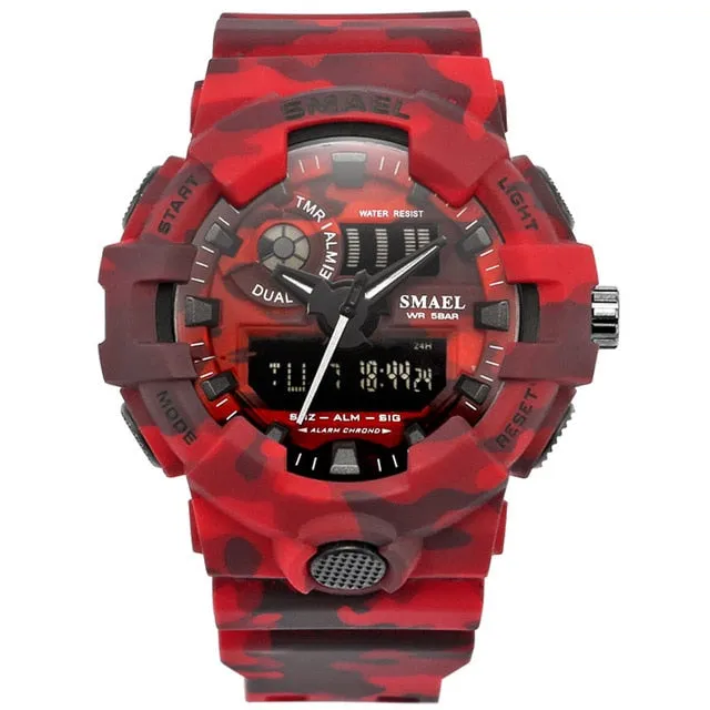New Camouflage Military Watch SMAEL Watch Men Sports Watch LED