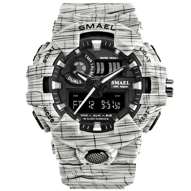 New Camouflage Military Watch SMAEL Watch Men Sports Watch LED