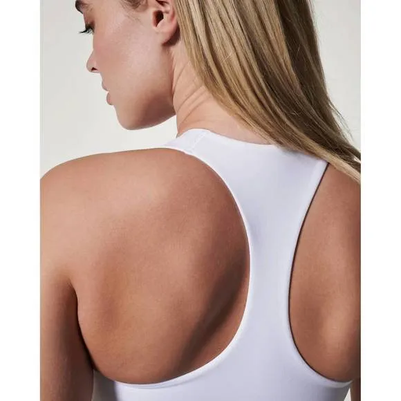 NEW SPANX longline med impact sports bra in white