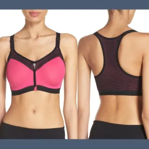 NEW Wacaol Zip Front Underwire Sports Bra‎ 30D Pink