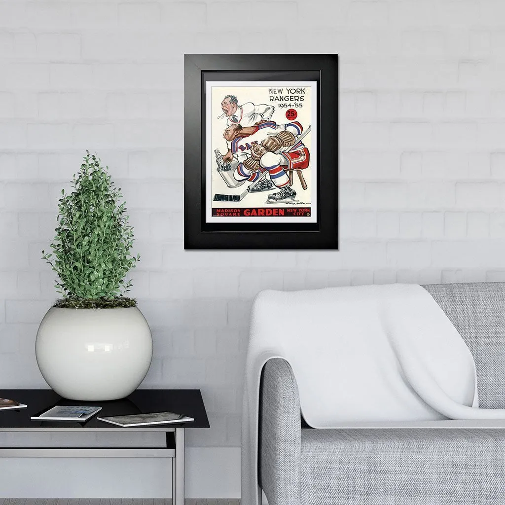 New York Rangers Program Cover - Madison Square Garden on Ice Cartoon