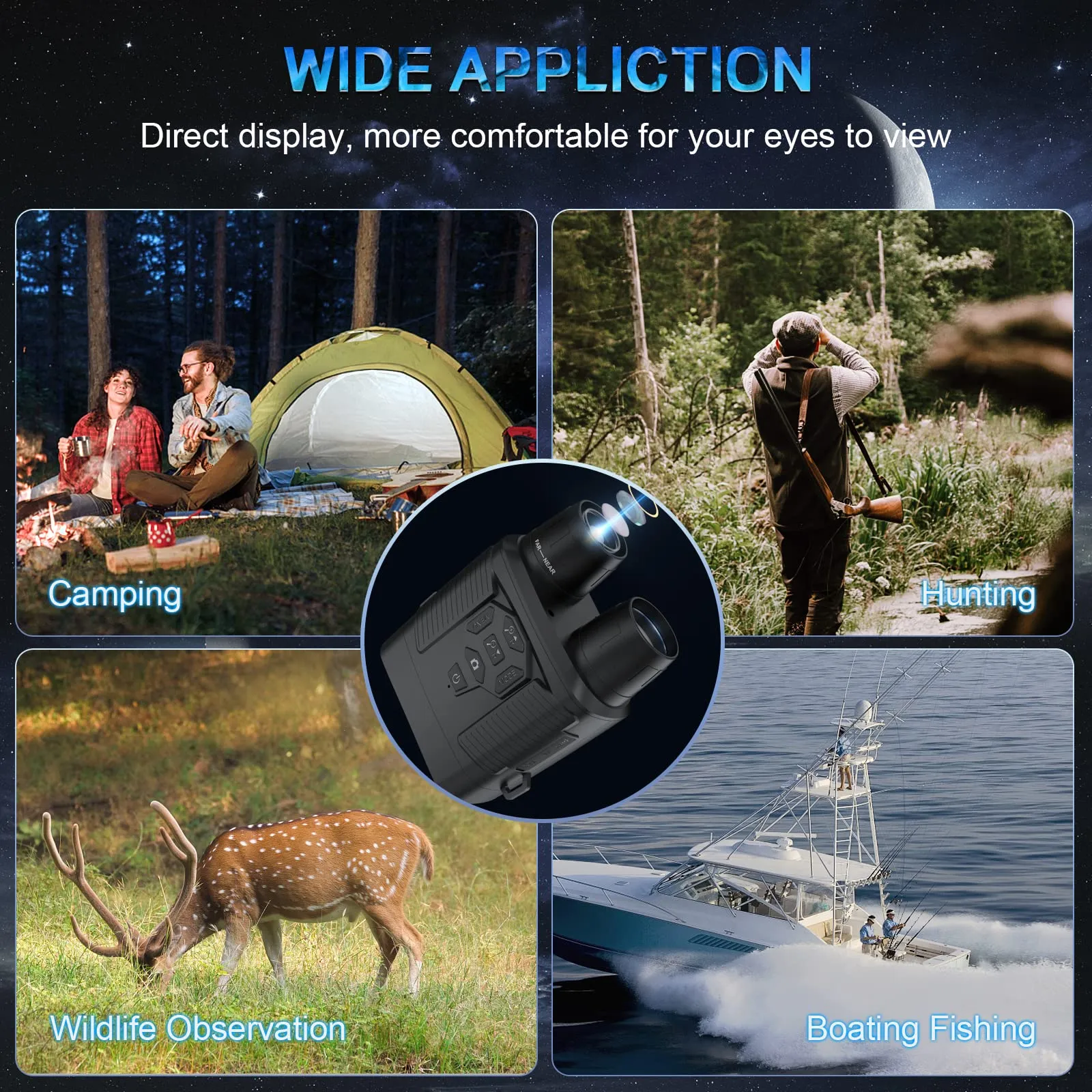Night Vision Goggles, Profey 4K Digital Infrared Night Vision Binoculars for Adults, Night and Day, 3'' Screen Rechargeable Hunting Night Vision with 7-Brightness Level, Include 32GB TF Card