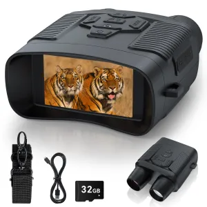 Night Vision Goggles, Profey 4K Digital Infrared Night Vision Binoculars for Adults, Night and Day, 3'' Screen Rechargeable Hunting Night Vision with 7-Brightness Level, Include 32GB TF Card