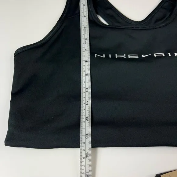 Nike Air Womens Swoosh Sports Bra Black Dri Fit Stretch Racerback Plus 1X New