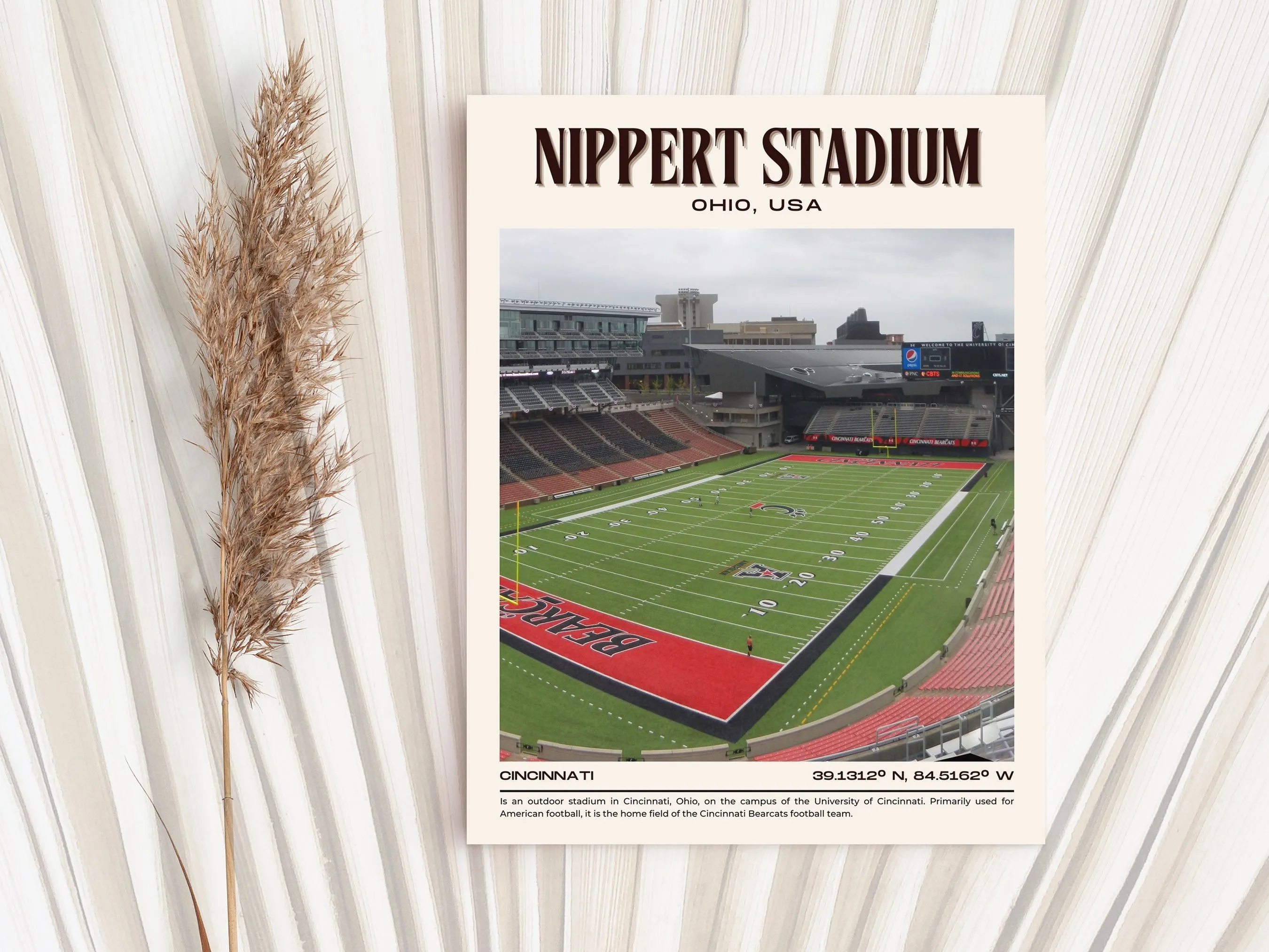 Nippert Stadium Football Retro Wall Art