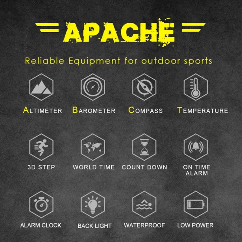 North Edge APACHE 3 Tactical Military Watch with Altimeter, Compass & Barometer