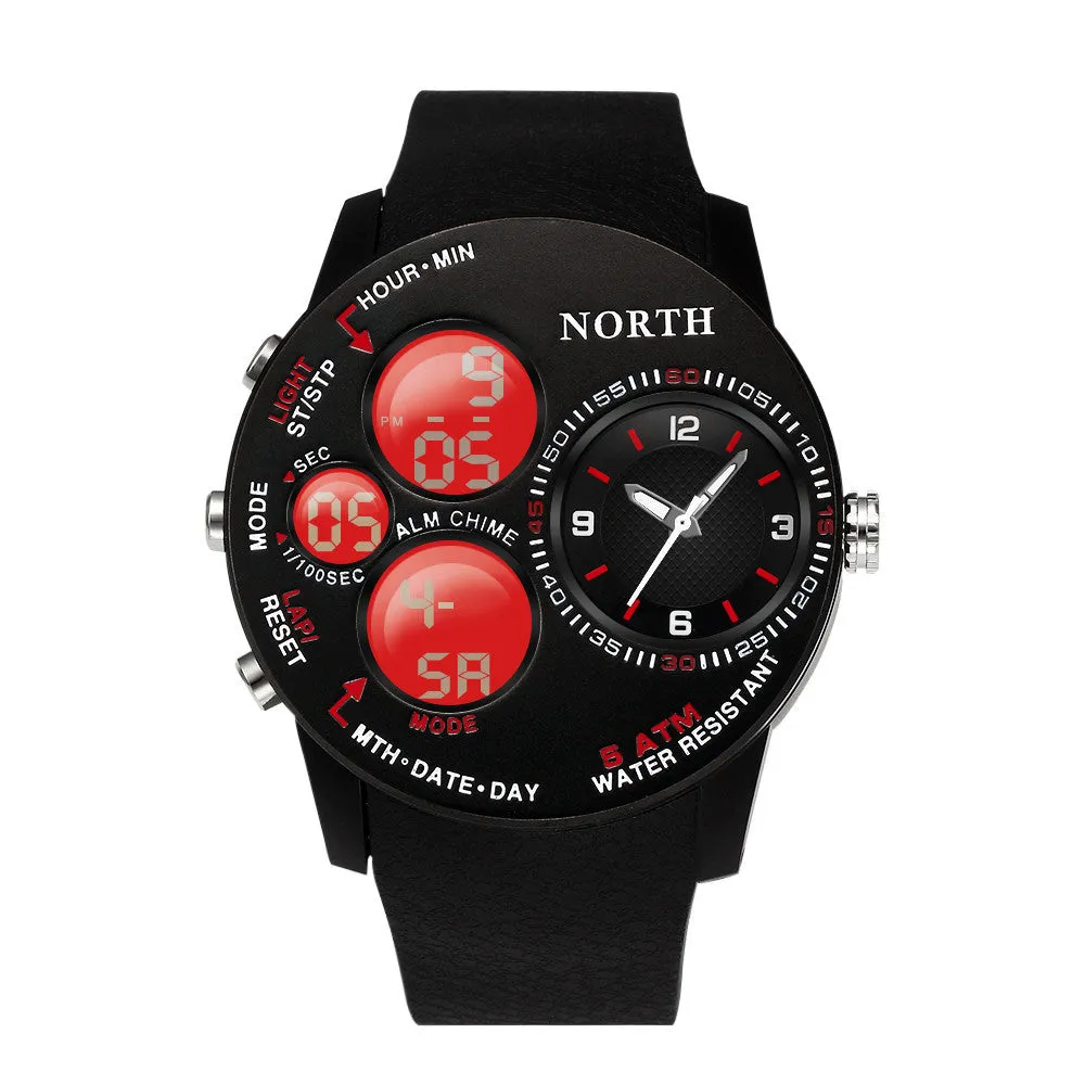 NORTH Waterproof Womens Rubber Band Digital Military Sport Watch
