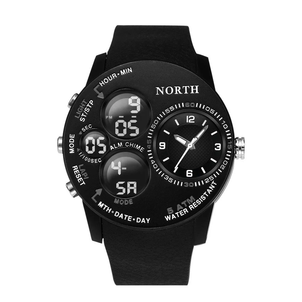 NORTH Waterproof Womens Rubber Band Digital Military Sport Watch