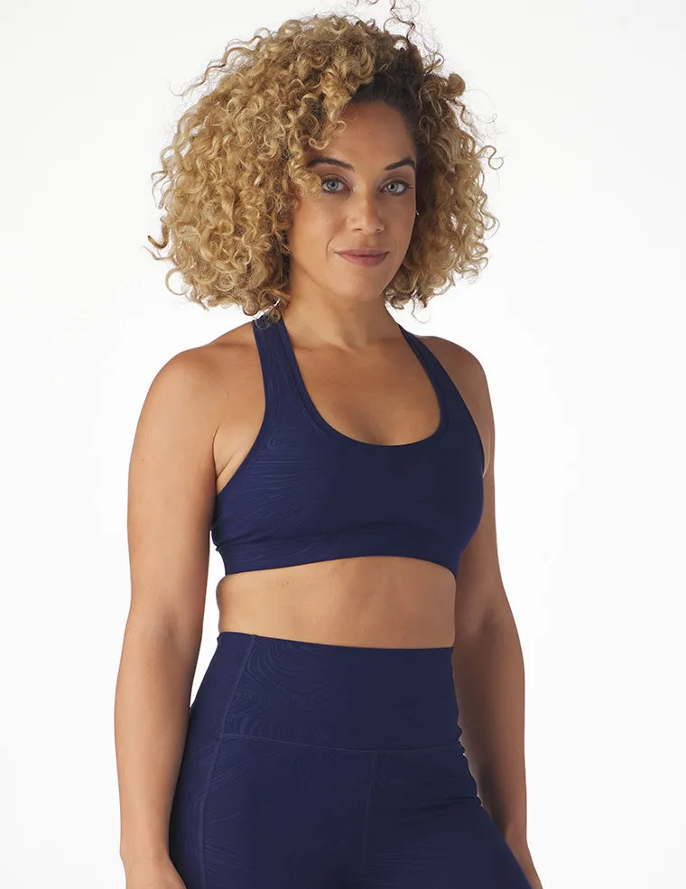 Notch Bra: Indigo Swirl Gloss