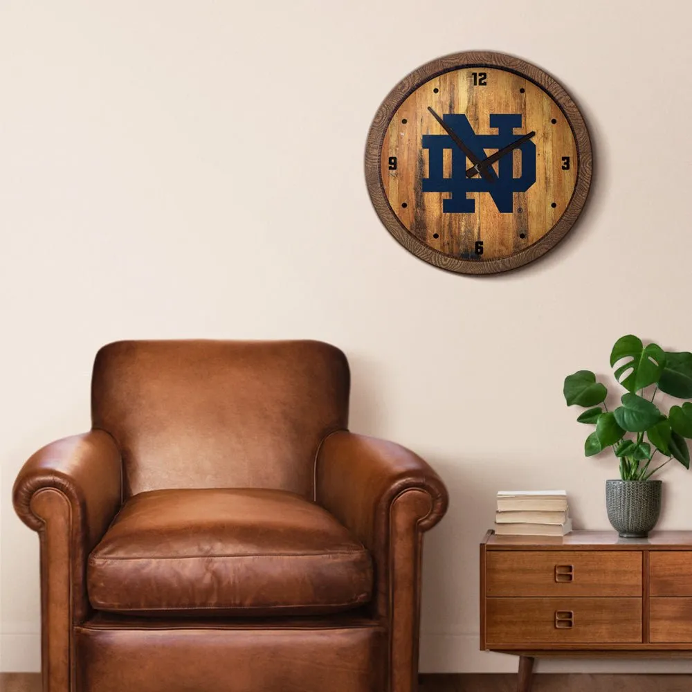 Notre Dame Fighting Irish: "Faux" Barrel Top Clock