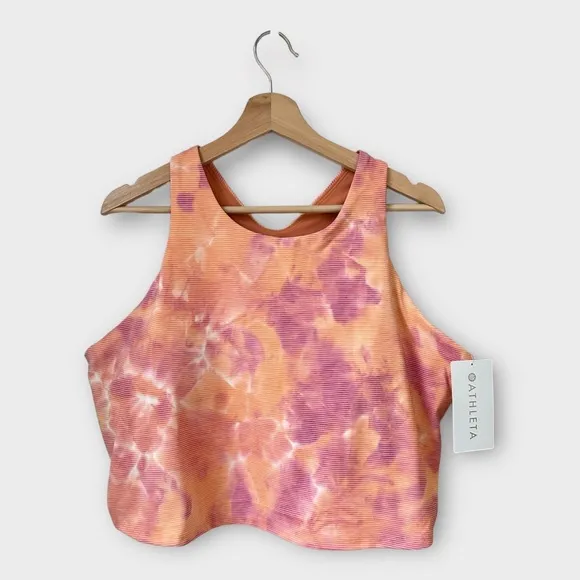 NWT Athleta Conscious Textured Crop Sports Bra Top in Powervita, size 3X