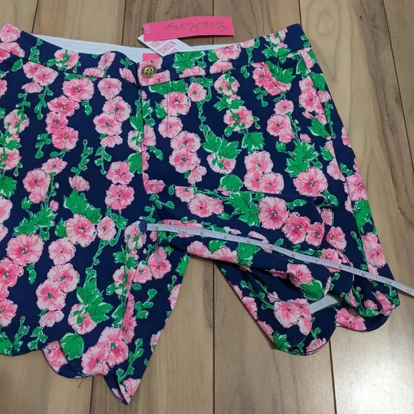 NWT! Lilly Pulitzer Darci Knit Shorts Oyster Bay Navy De Vine Size 6