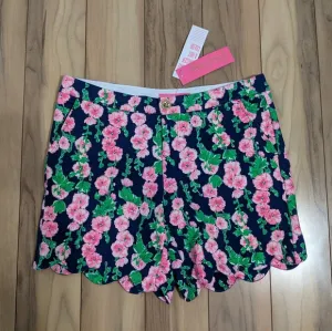 NWT! Lilly Pulitzer Darci Knit Shorts Oyster Bay Navy De Vine Size 6