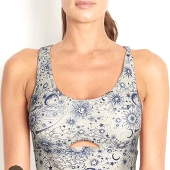 NWT Wildfox Birch &amp; Colbalt Cosmic Sense Sports Bra