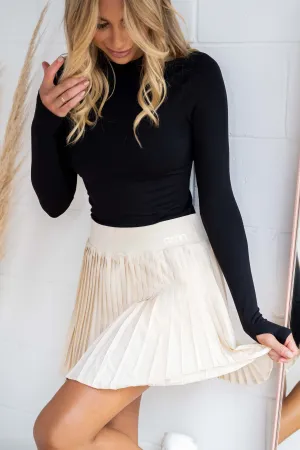 Oat White Pleat Skort