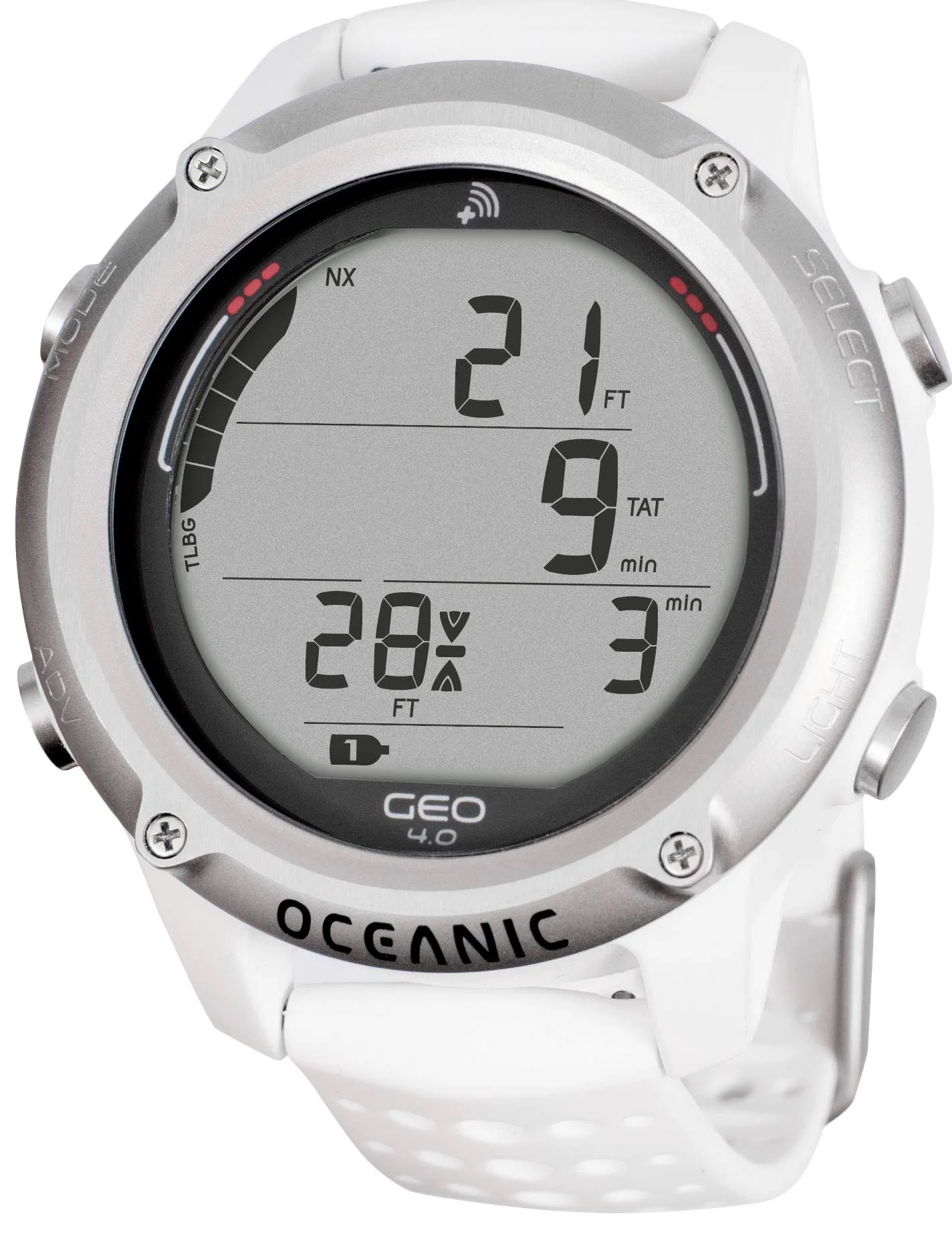 Oceanic Geo 4 Wrist Dive Computer (White)