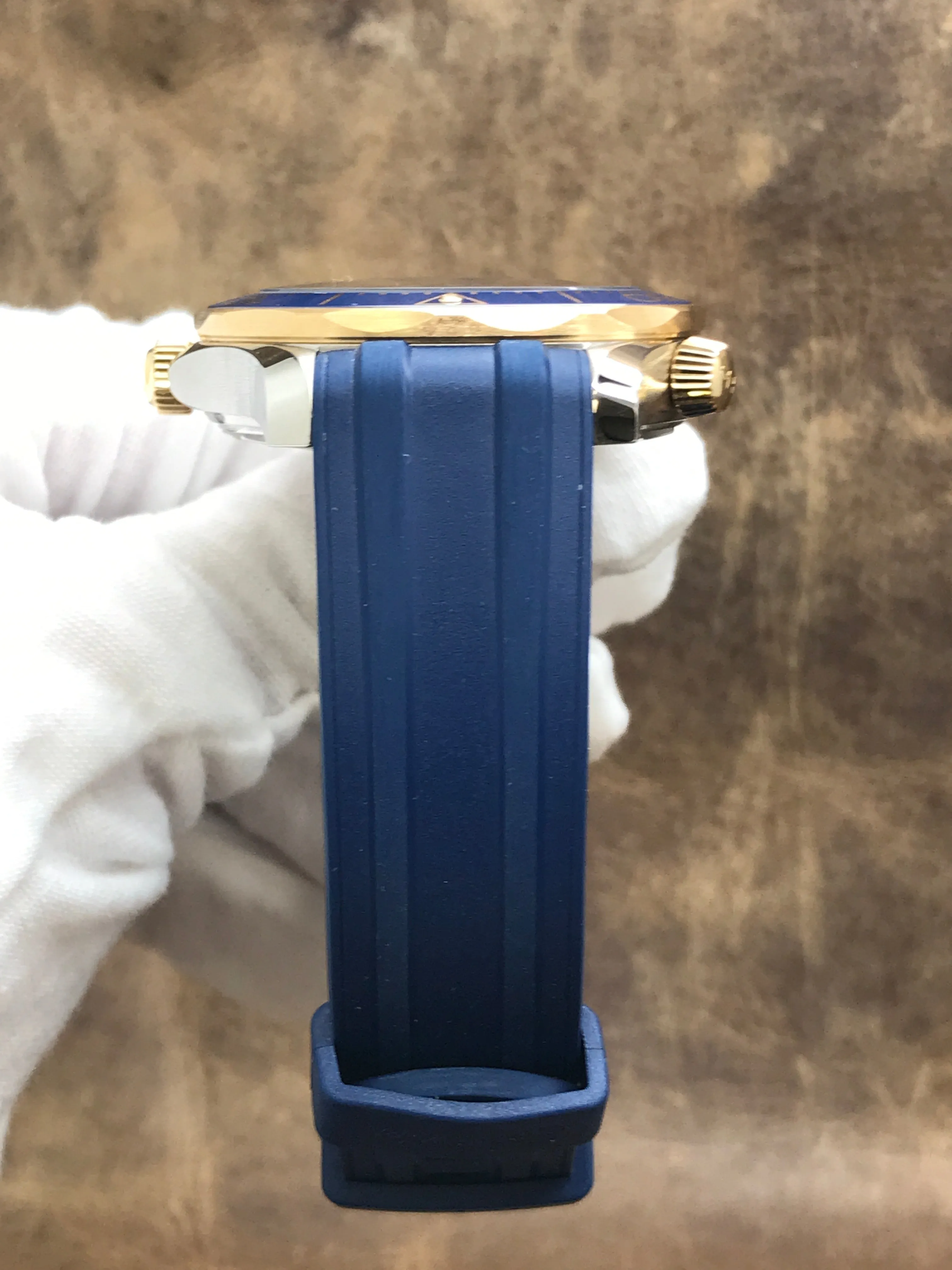 Omega Seamaster Ceramic Gold 210.22.42.20.03.001 Blue Waves Dial Automatic Men's Watch