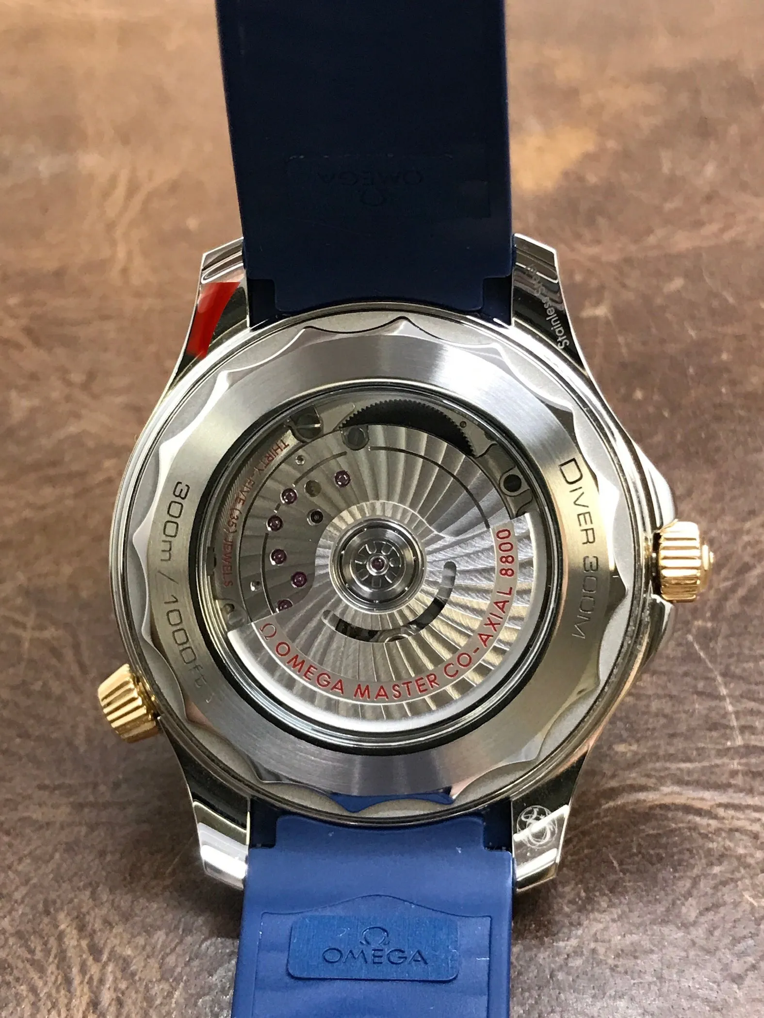 Omega Seamaster Ceramic Gold 210.22.42.20.03.001 Blue Waves Dial Automatic Men's Watch