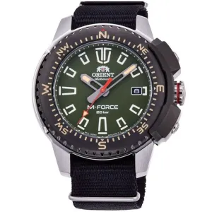 Orient M-Force Black Nylon RA-AC0N03E RA-AC0N03E10B Diving Green Dial Watch