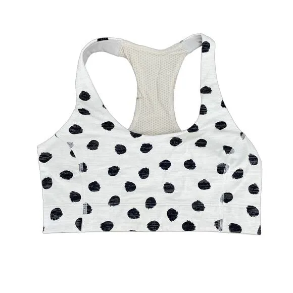 Outdoor Voices Doing Things White Cloud Polka Dot Sports Bra Sporty Athletic XS