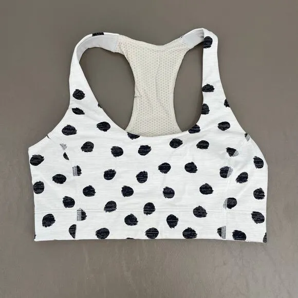 Outdoor Voices Doing Things White Cloud Polka Dot Sports Bra Sporty Athletic XS