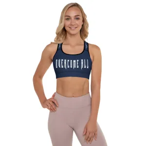 Overcome All Padded Sports Bra - Blue w/ white