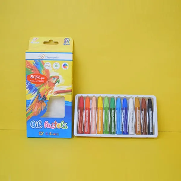 Pack Of 12 Pieces High Quality Oil Pastel For Drawing And Painting Crayon Colors- Multi Colour.