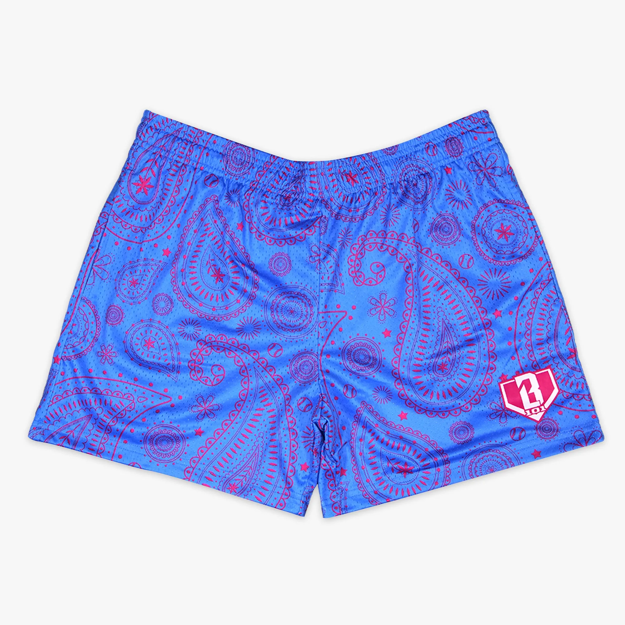 Paisley Shorts - Blue/Pink
