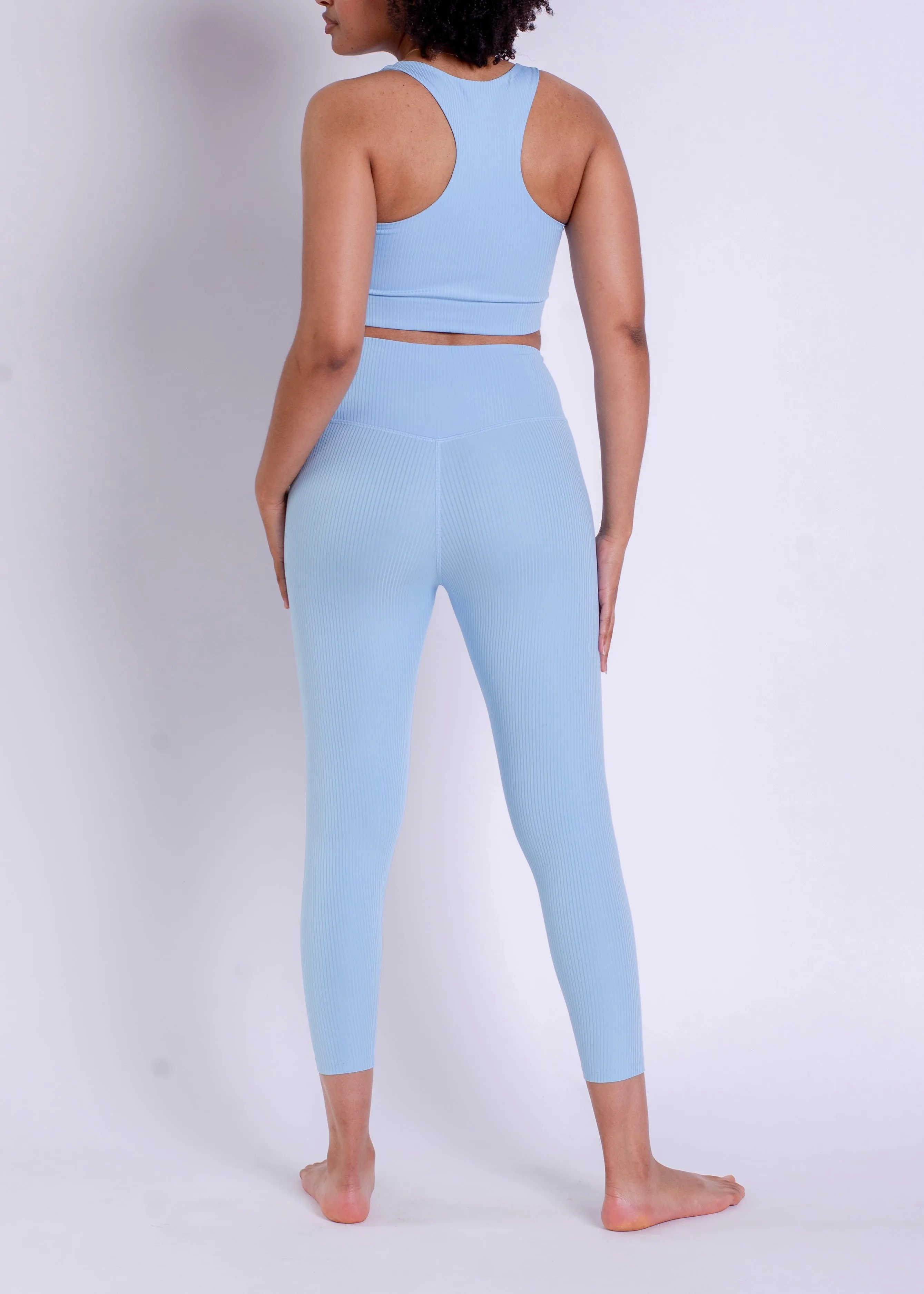 Paloma Rib Racerback Bra, Bluebell