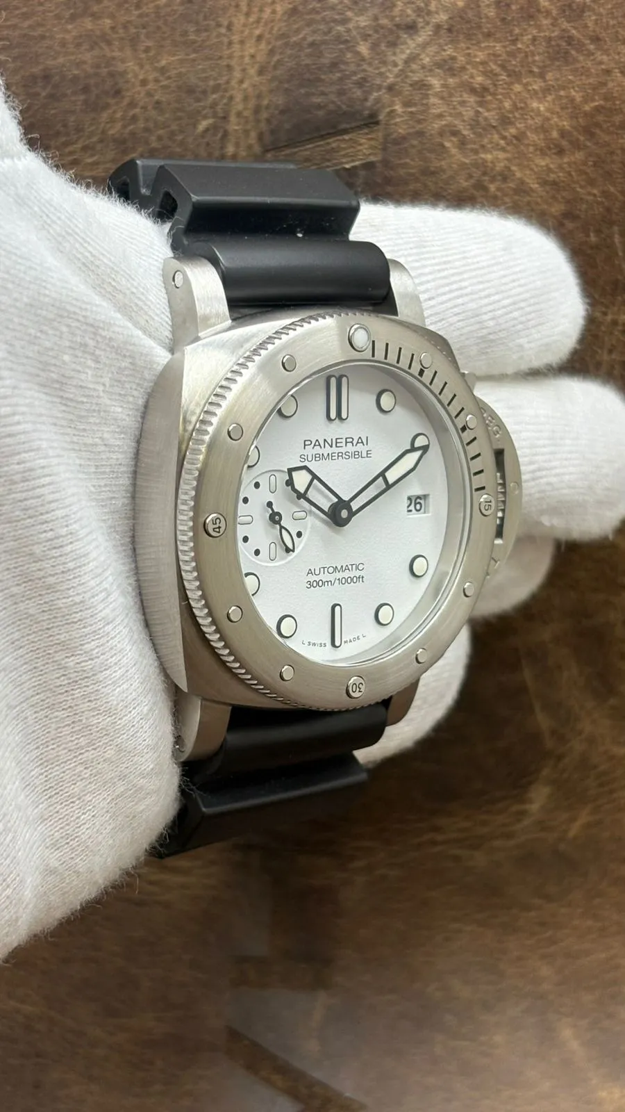 Panerai Submersible Bianco 42mm PAM02223 White Dial Automatic Men's Watch