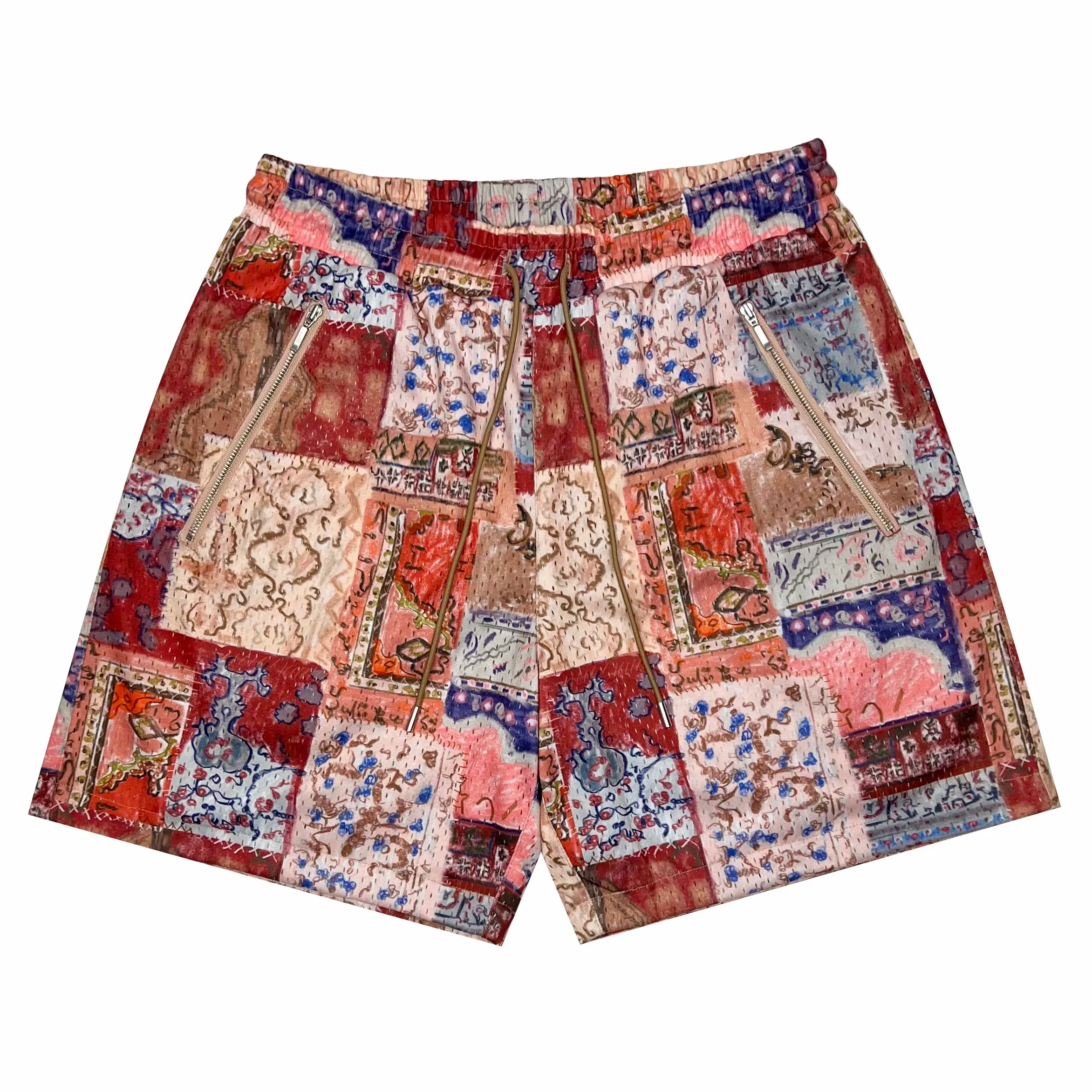 Persian Rug Crayon Patchwork Mesh Short