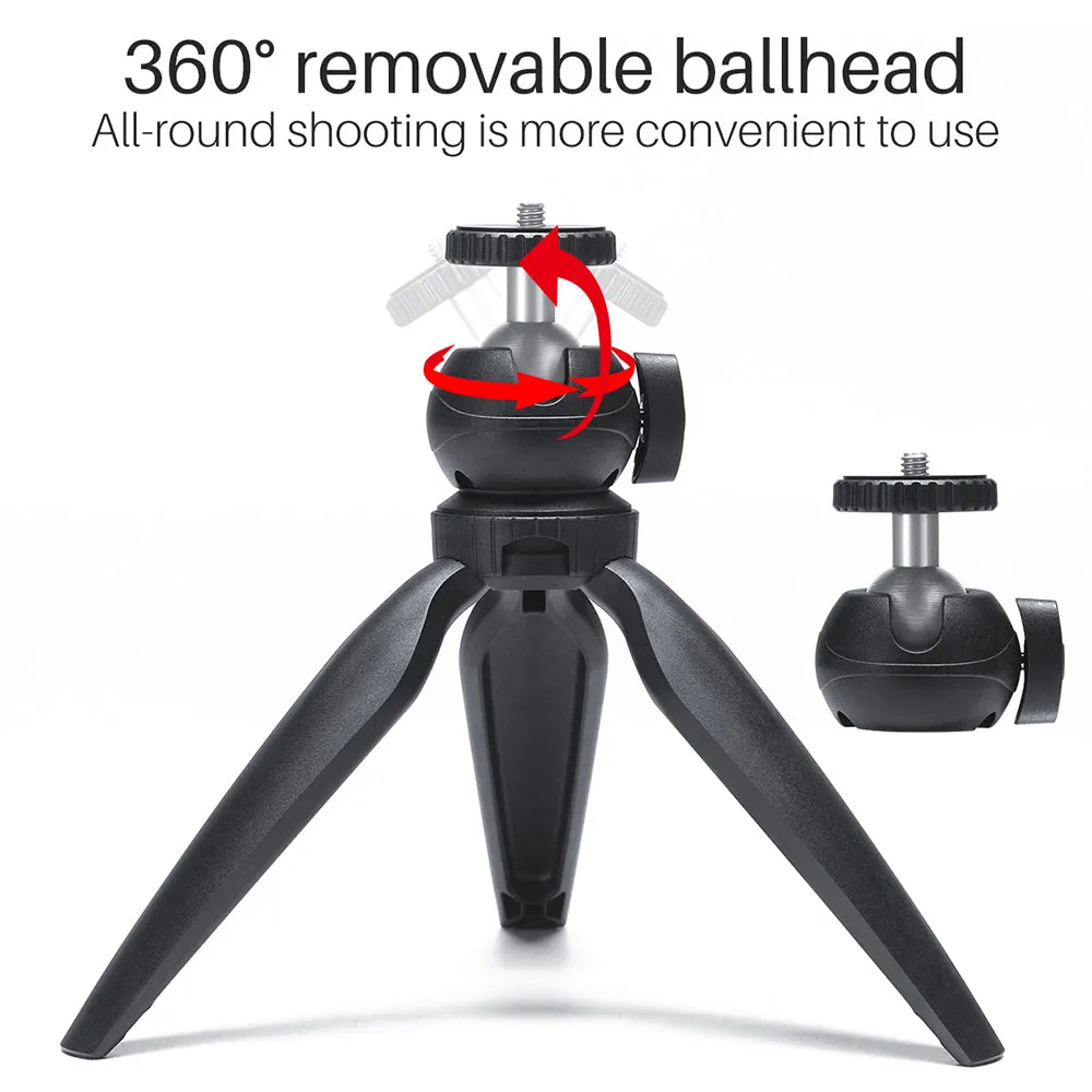 Phone Tripod Swivel Ball Head Tripod Mount for Photography Video Shooting black