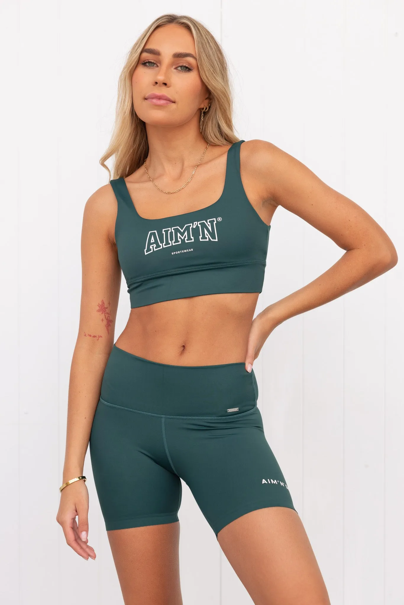 Pine Green Sportswear Midi Biker Shorts