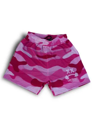 PINK CAMO MESH SHORTS